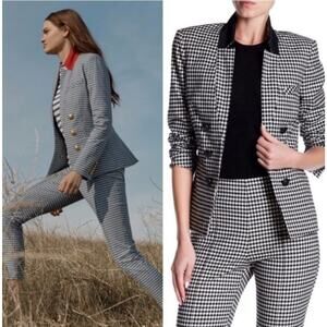 Veronica Beard Cottage Double Breasted Blazer in Gingham Size 2